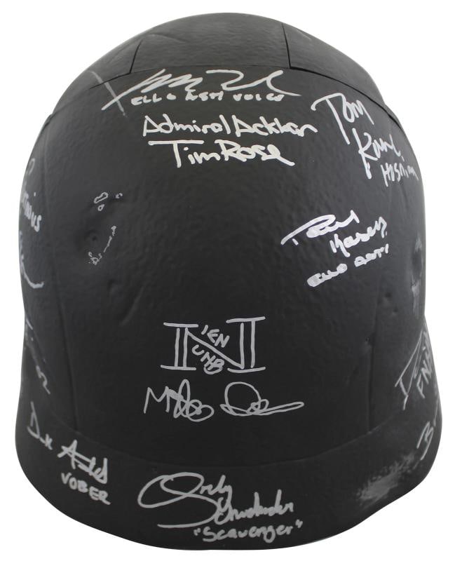 Star Wars (13) Driver, Herring, Towersey, Rose Signed Kylo Ren FS Helmet BAS - 8