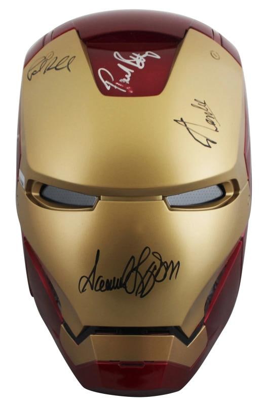 The Avengers (5) Lee, Jackson, Rudd +2 Signed Iron Man F/S Helmet BAS #AE64818 - 2