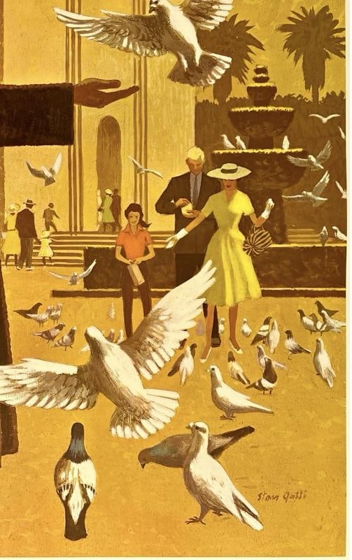 Original Vintage Poster SOUTHERN CALIFORNIA UNITED AIR LINES Airline Travel OL - 5