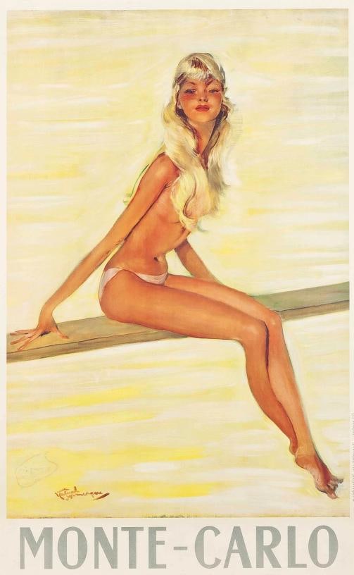 1950s Jean-Gabriel Domergue Ã¢â‚¬Å“Monte-CarloÃ¢â - 2