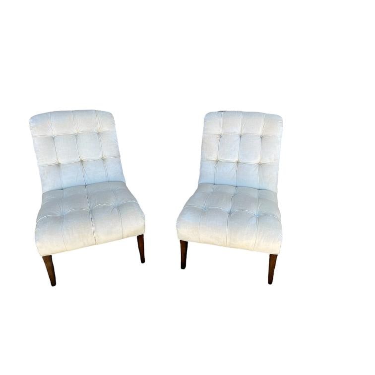 Pair of Custom Upholstered High End Tufted Accent Chairs Orig MSRP $3500 each - 2