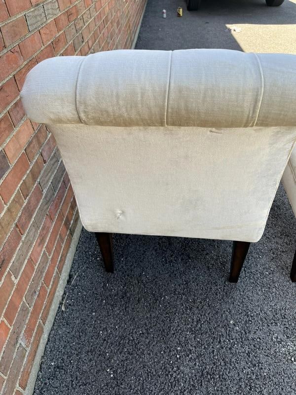 Pair of Custom Upholstered High End Tufted Accent Chairs Orig MSRP $3500 each - 7