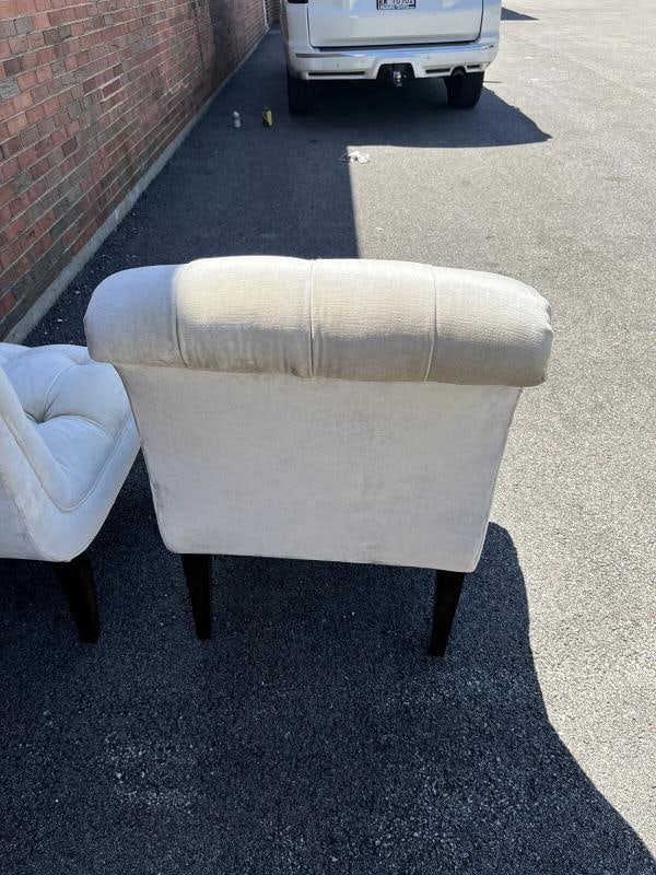 Pair of Custom Upholstered High End Tufted Accent Chairs Orig MSRP $3500 each - 8
