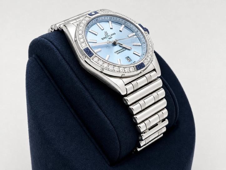 2025 Breitling Super Chronomat 38 A17356 Diamond Bezel Blue Dial Steel Box Paper - 5