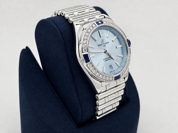 2025 Breitling Super Chronomat 38 A17356 Diamond Bezel Blue Dial Steel Box Paper - 7