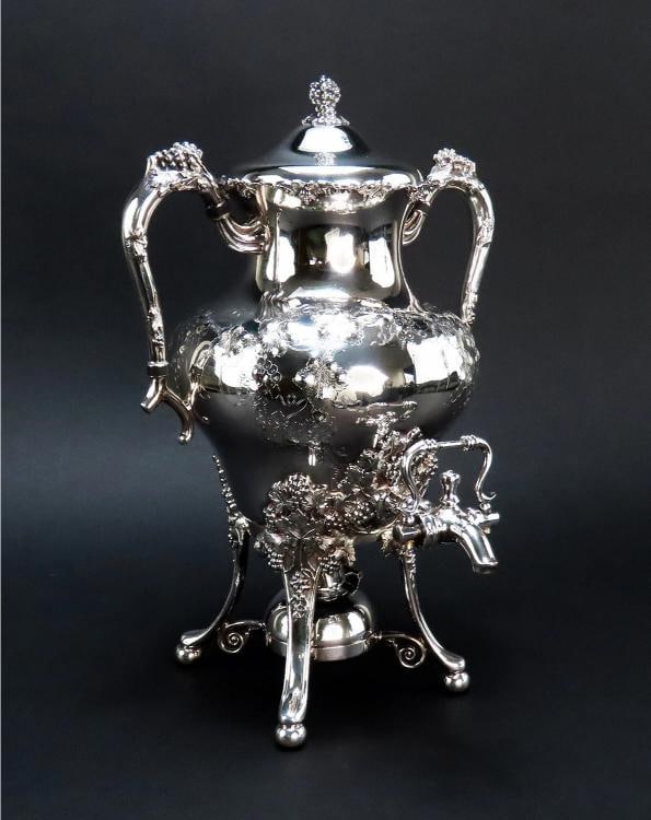 c1890s Fantastic Barbour / Int'l Silver Plate 7pc Grape Vine Tea Set - 2