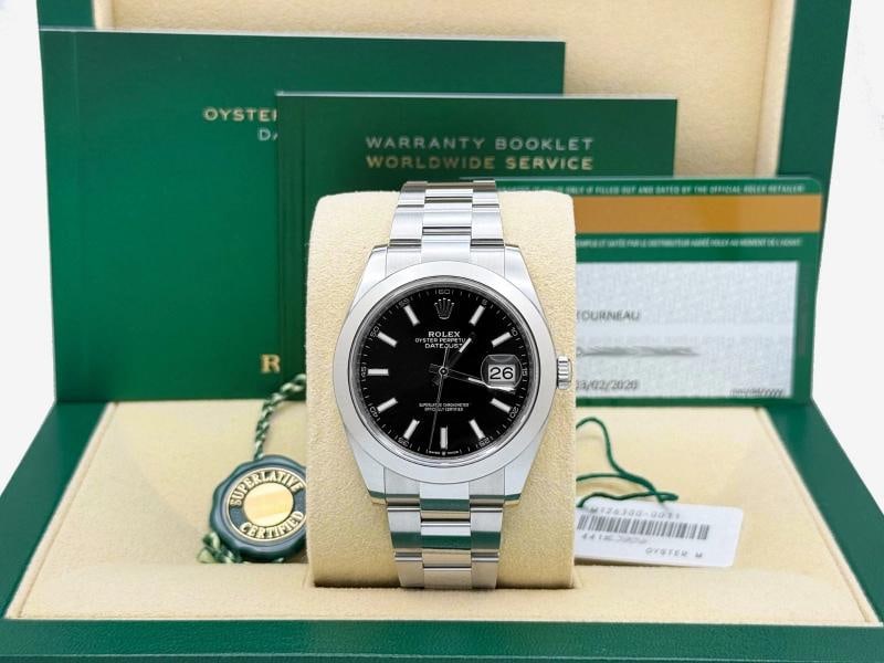 Rolex Datejust 41 126300 Black Dial Stainless Steel Partial Stickers Box Paper - 2