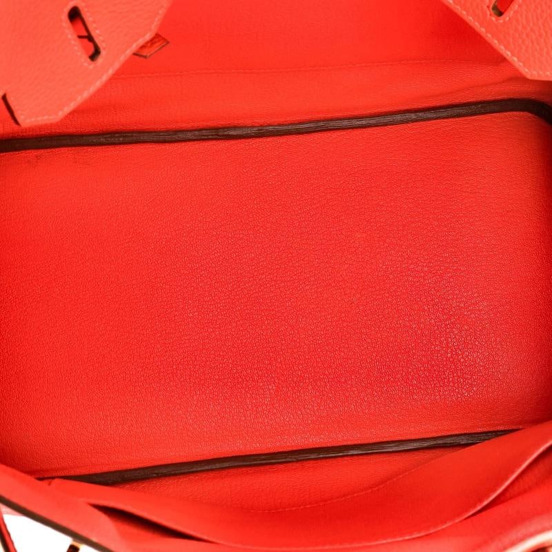 Hermes Birkin Handbag Red Clemence with Gold Hardware 30 - 7