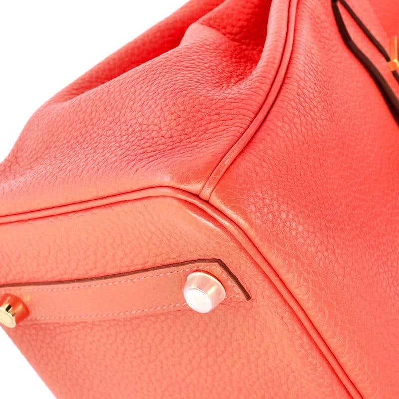 Hermes Birkin Handbag Red Clemence with Gold Hardware 30 - 8