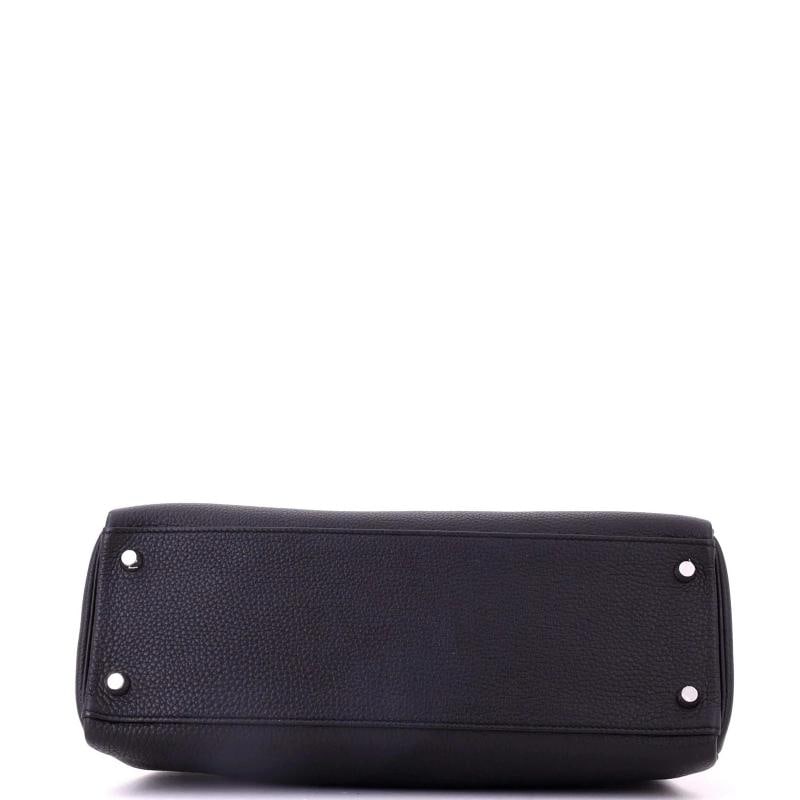 Hermes Kelly Handbag Black Togo with Palladium Hardware 32 - 5