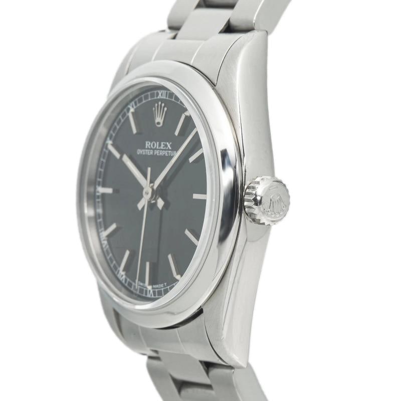 Rolex Oyster Perpetual 67480 SS Auto Black Dial Unisex Watch 31mm - 3