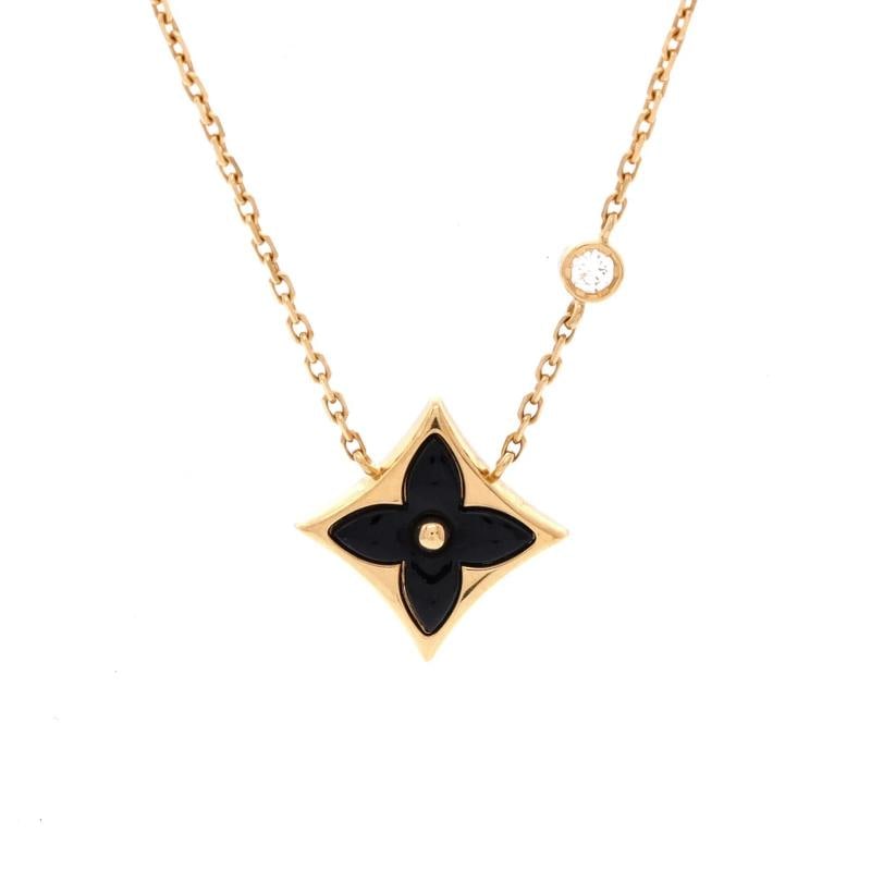 Louis Vuitton Color Blossom BB Star Pendant Necklace 18K Yellow Gold with Onyx (1 of 3)