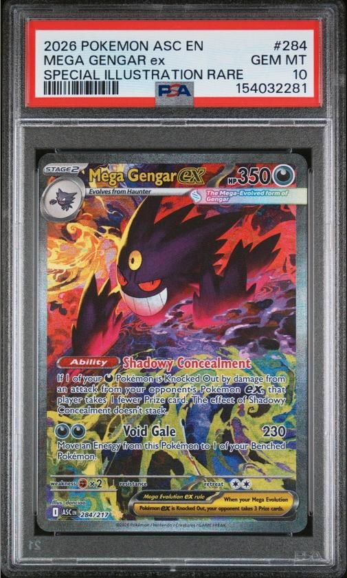 2026 POKEMON ASC EN-ASCENDED HEROES #284 MEGA GENGAR EX PSA 10: Condition: Graded - PSA 10: Professionally graded ,Graded: Yes,Set: 2026 POKEMON ASC EN-ASCENDED HEROES,Game: PokÃƒÂ©mon TCG,Character: MEGA GENGAR EX,Card Name: MEGA GENGAR EX,Gra