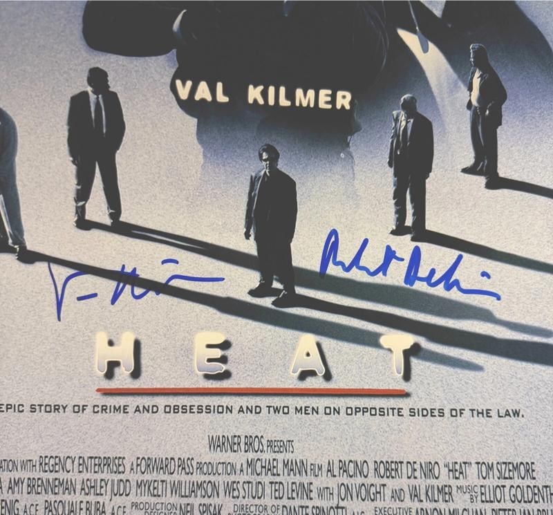 Val Kilmer Al Pacino Robert DeNiro Signed 11x17 Heat PhotoPoster Beckett Witness - 5
