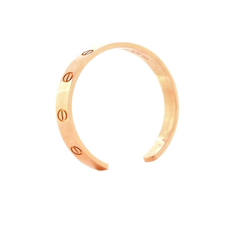 Cartier Love Cuff Bracelet 18K Rose Gold with Pink Sapphire - 3