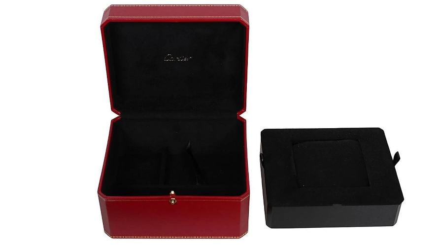 2002 CARTIER BALLON BLEU W69017Z4 SILVER 36MM ROMAN STEEL BLACK LEATHER WATCH - 12