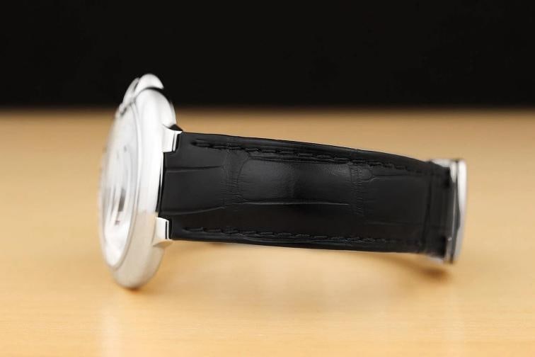 2002 CARTIER BALLON BLEU W69017Z4 SILVER 36MM ROMAN STEEL BLACK LEATHER WATCH - 5