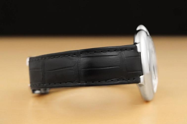 2002 CARTIER BALLON BLEU W69017Z4 SILVER 36MM ROMAN STEEL BLACK LEATHER WATCH - 8