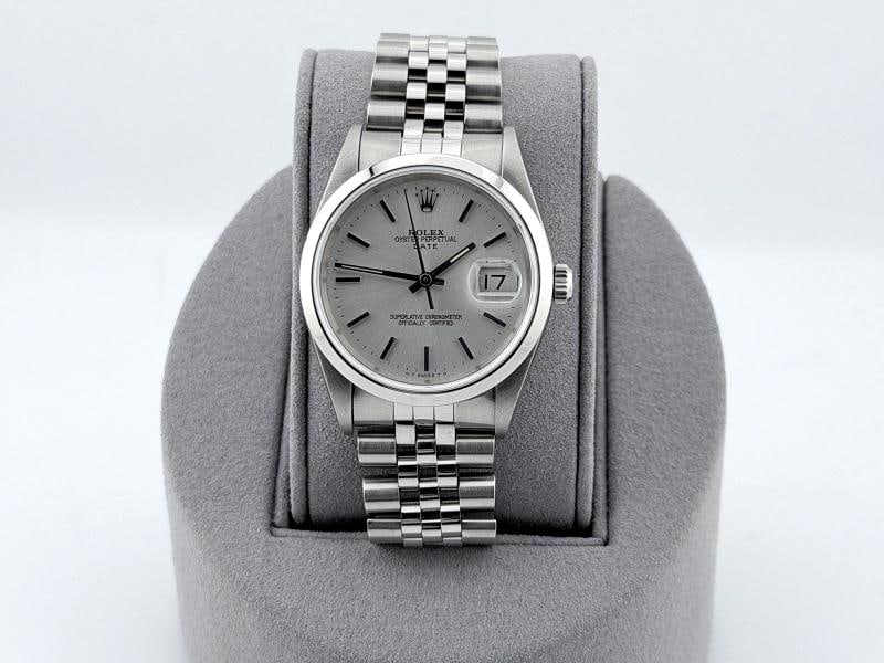 Rolex Date 15200 34mm Silver Dial Stainless Steel Jubilee (1 of 8)