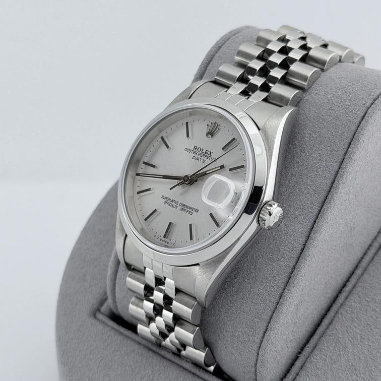 Rolex Date 15200 34mm Silver Dial Stainless Steel Jubilee - 2