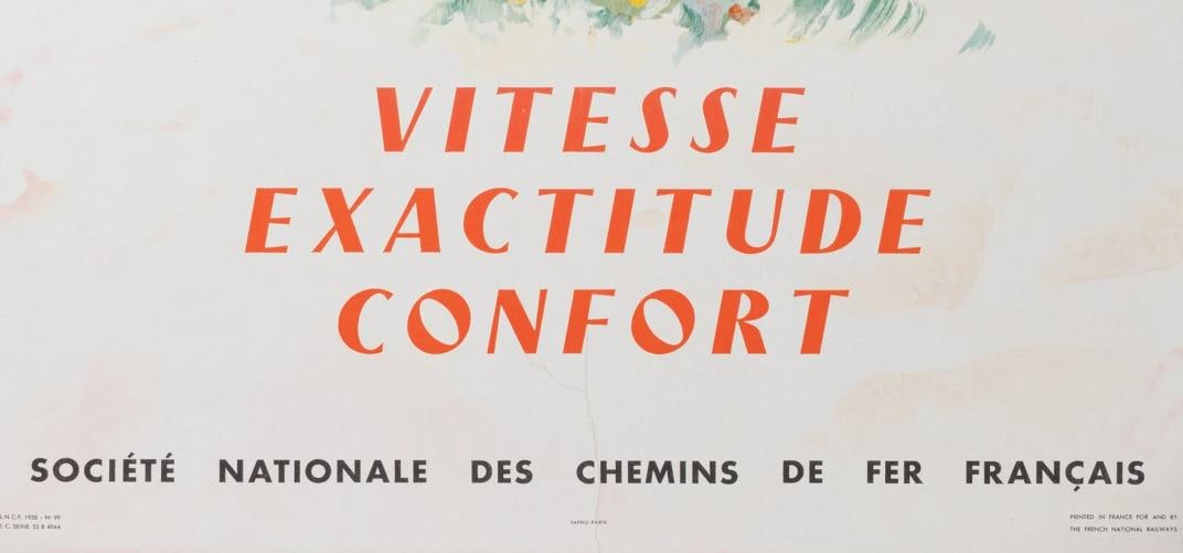 Original Train Poster, Brenet, French Railway Travel Trasnportation Tourism 1958 - 3
