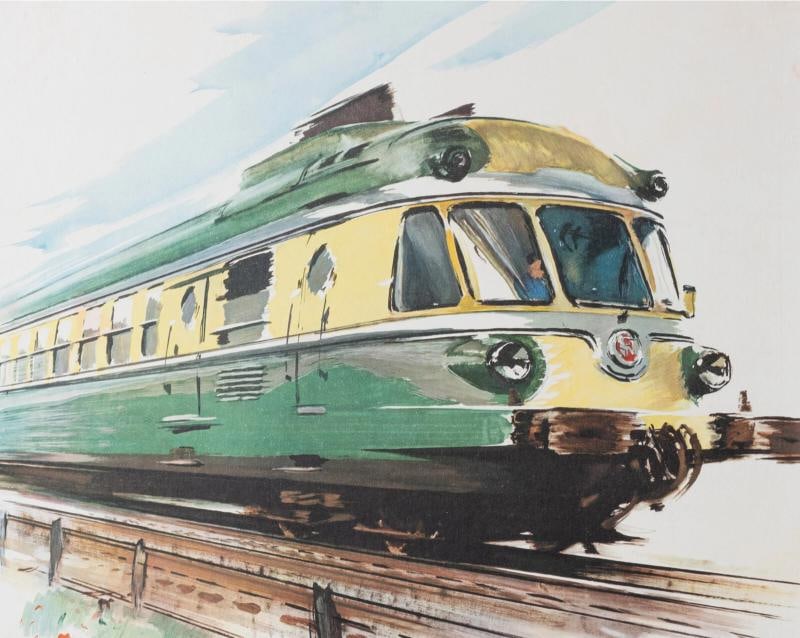 Original Train Poster, Brenet, French Railway Travel Trasnportation Tourism 1958 - 4