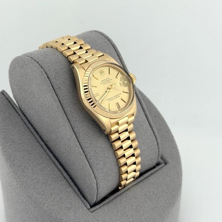 Rolex Ladies Datejust President 6917 Champagne Dial 18k Yellow Gold - 12