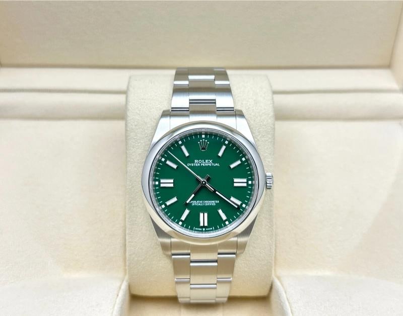 Rolex Oyster Perpetual 124300 41mm Green Dial Stainless Steel Box Papers - 3
