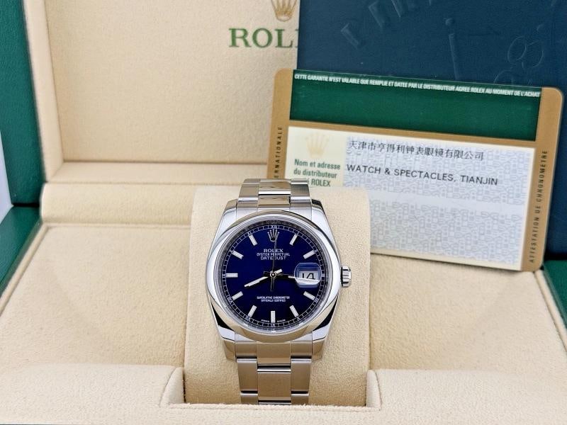 Rolex Datejust 116200 36mm Blue Dial Stainless Steel Box Paper - 11