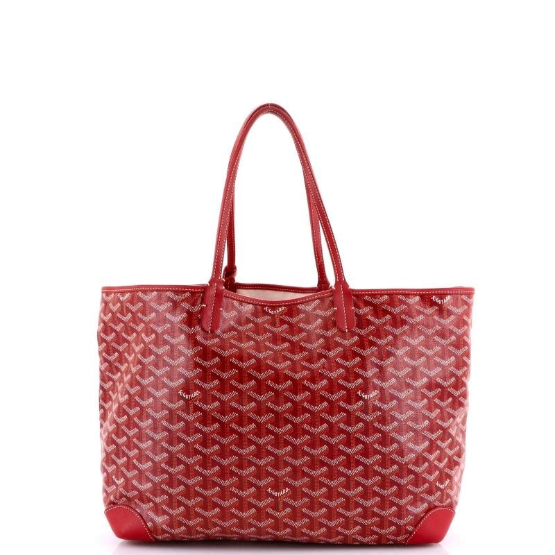 Goyard Saint Louis Tote Coated Canvas PM: Condition: Pre-owned - Good,Brand: Goyard,Exterior Material: Canvas Coated,Style: Totes,Exterior Color: Red,Department: Women,Size: Pm,Accessories: Pochette