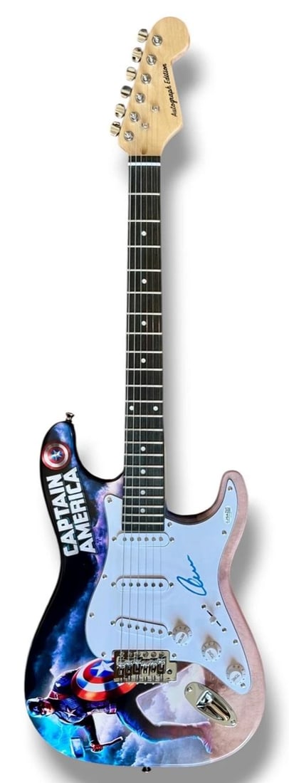 Chris Evans Signed Guitar Custom Graphics JSA COA Captain America Steve Rogers - 3