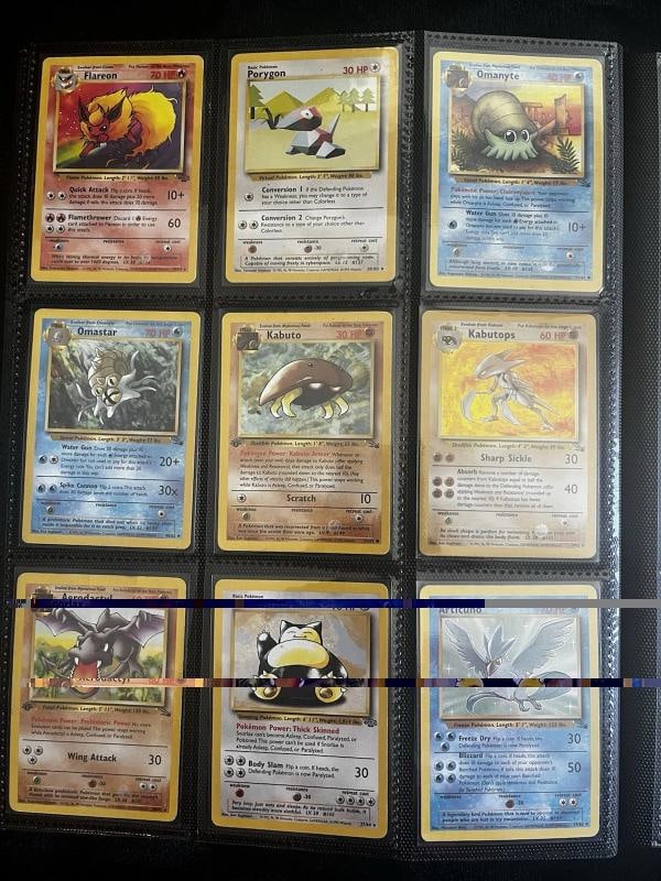 Pokemon 151 Original Complete Set 151/150 BASE JUNLGE FOSSIL Binder Collection - 15