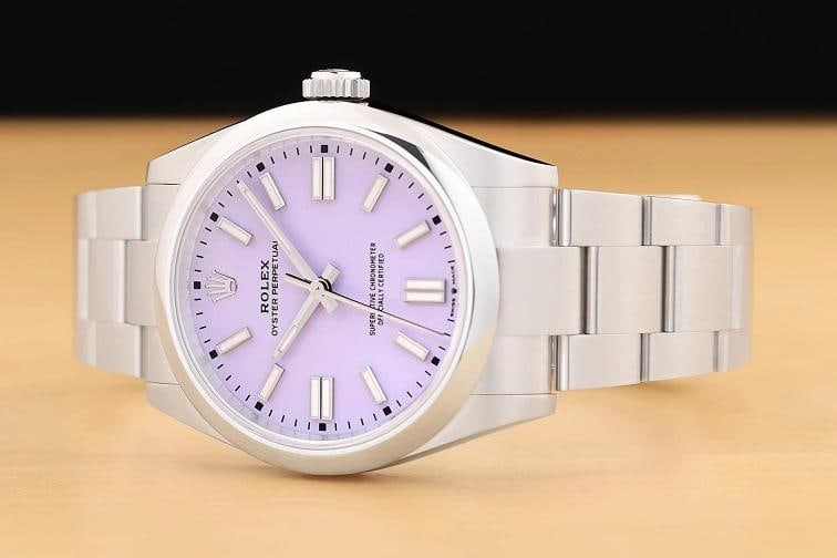 2026 CARD ROLEX OYSTER PERPETUAL 41MM 134300 LAVENDER STEEL OYSTER BAND WATCH - 2