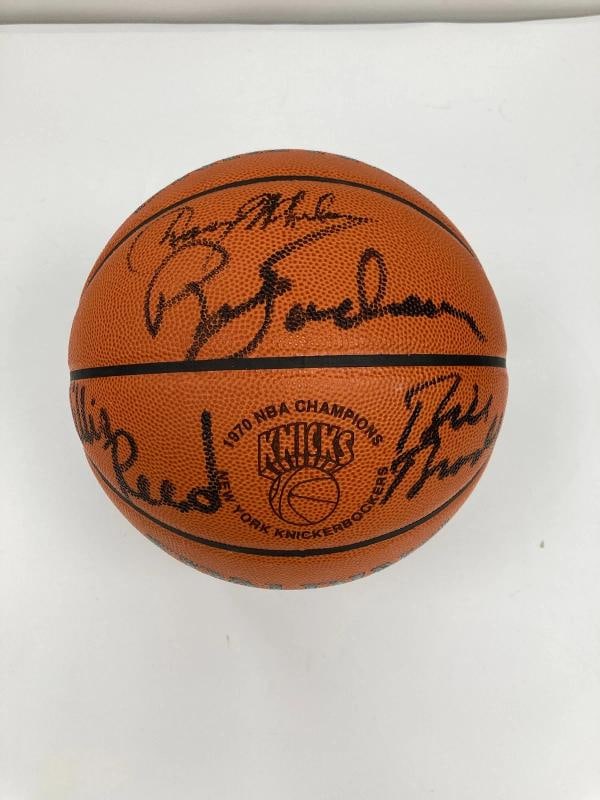 1969 - 1970 New York Knicks NBA Champs Team Signed Basketball JSA COA - 12