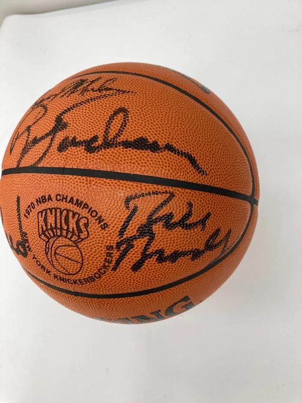 1969 - 1970 New York Knicks NBA Champs Team Signed Basketball JSA COA - 5