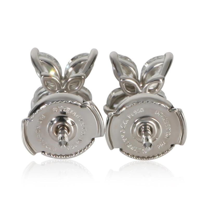 Tiffany & Co. Platinum Diamond Small Model Victoria Earrings - 3