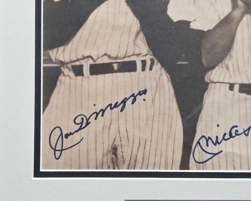 Mickey Mantle, Ted Williams & Joe DiMaggio Signed Framed 11x14 Photo BAS - 5