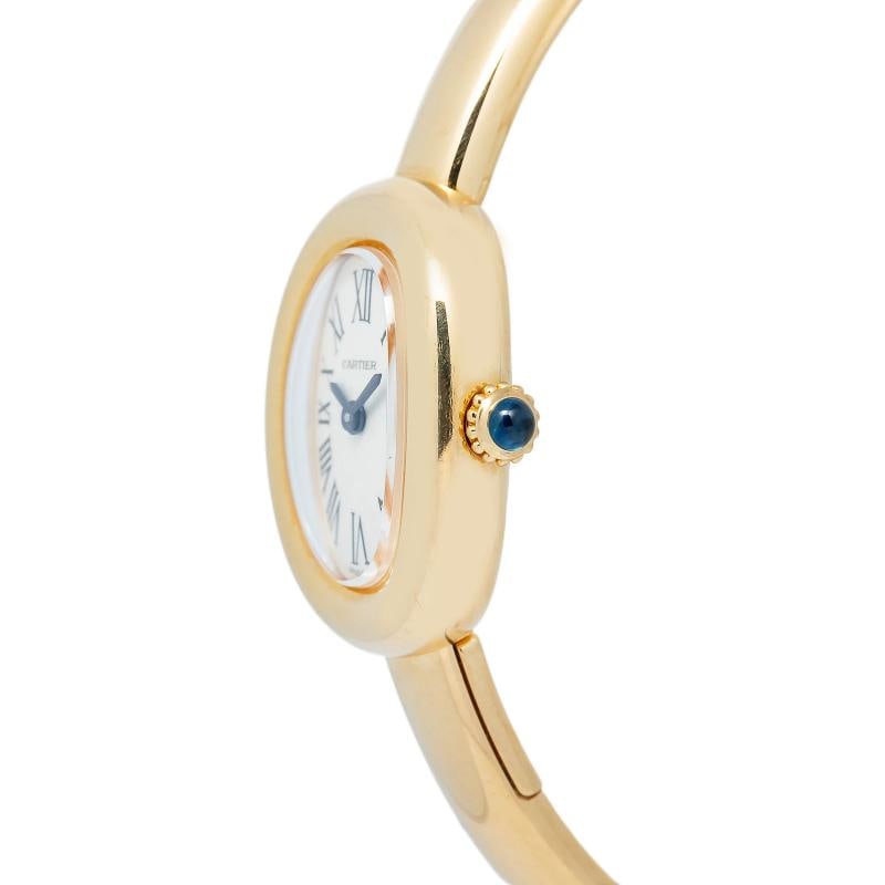 Cartier Baignoire 4596 WGBA0050 Complete Size 17 18k YG Silver Dial Quartz 18mm - 3