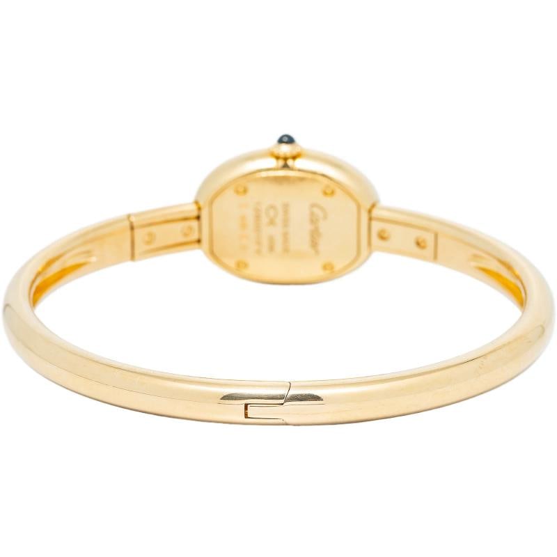 Cartier Baignoire 4596 WGBA0050 Complete Size 17 18k YG Silver Dial Quartz 18mm - 5