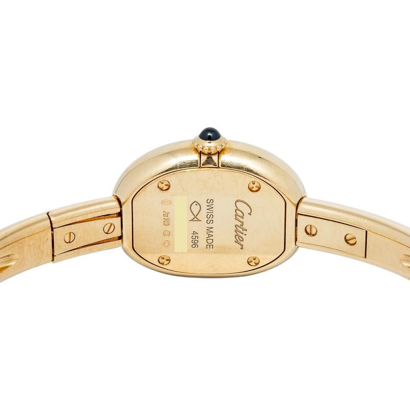 Cartier Baignoire 4596 WGBA0050 Complete Size 17 18k YG Silver Dial Quartz 18mm - 6
