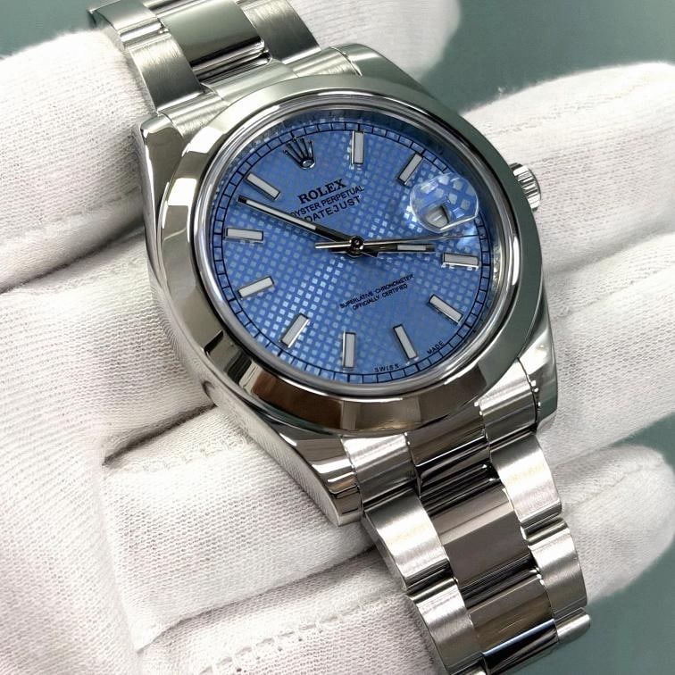 Rolex Datejust II 116300 41mm Blue Motif Dial Stainless Steel - 3