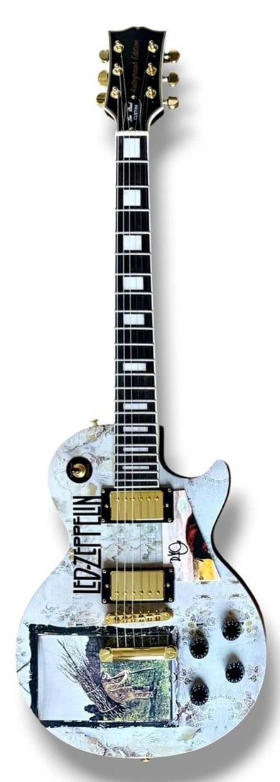 Robert Plant Signed Guitar Custom Graphics JSA COA Led Zeppelin IV Stairway - 3