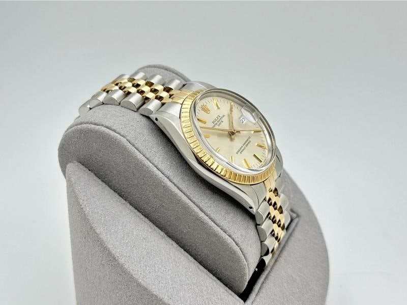 Rolex Date 15053 34mm Silver Dial 18k Yellow Gold Stainless Steel Jubilee - 8