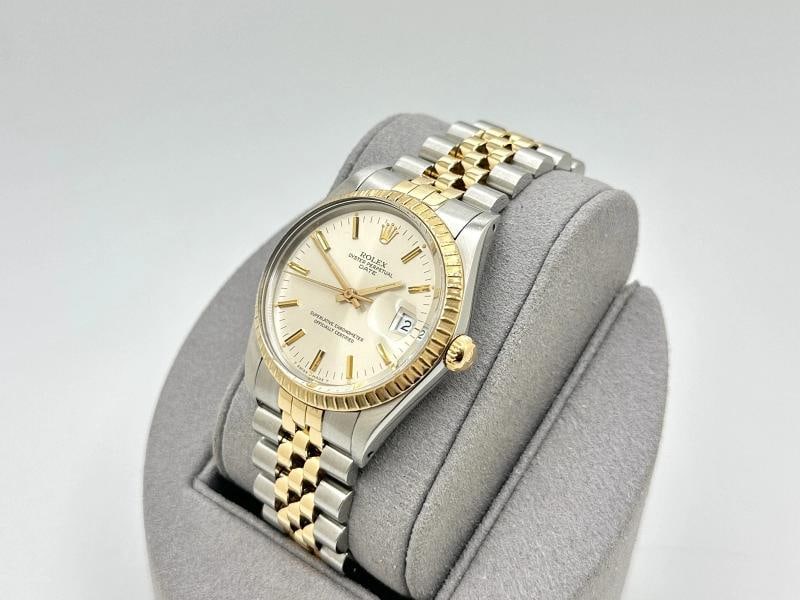 Rolex Date 15053 34mm Silver Dial 18k Yellow Gold Stainless Steel Jubilee - 5