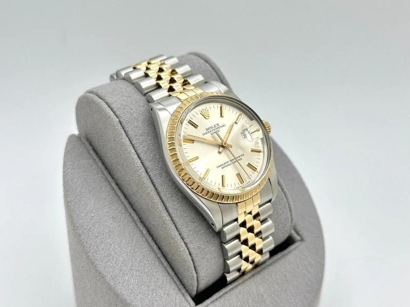 Rolex Date 15053 34mm Silver Dial 18k Yellow Gold Stainless Steel Jubilee - 7