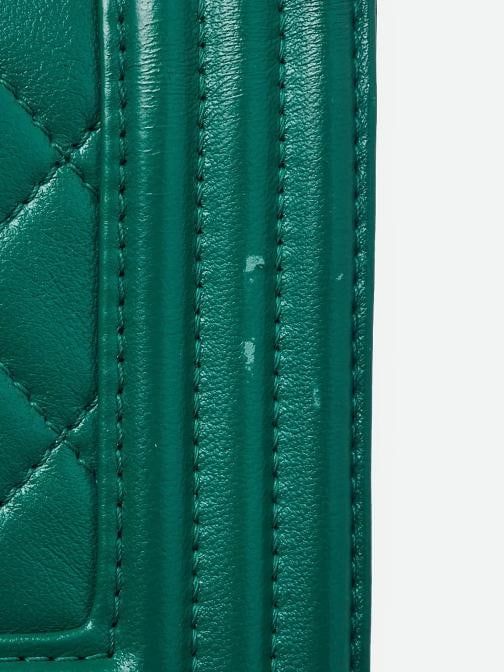 Chanel Green Quilted Lambskin Leather Small Boy Bag - 6
