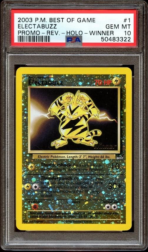 PSA 10 GEM MINT Electabuzz # 1 REVERSE HOLO Best of Game WINNER Pokemon Card (1 of 2)