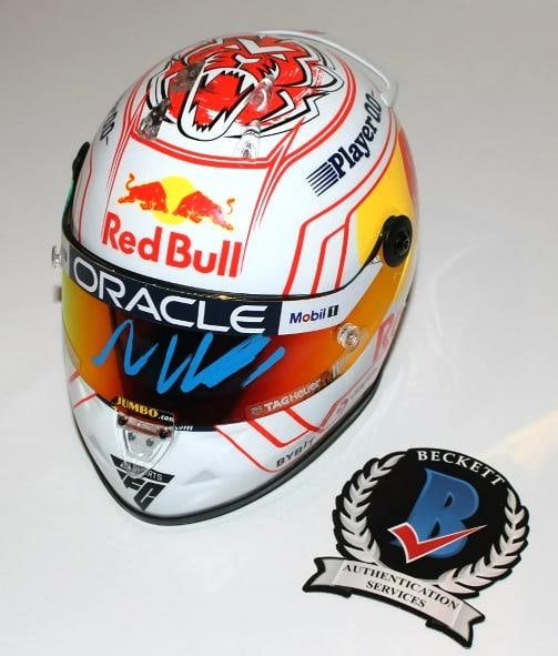 MAX VERSTAPPEN SIGNED RED BULL RACING 1:2 HELMET FORMULA 1 F1 BECKETT BAS COA - 3