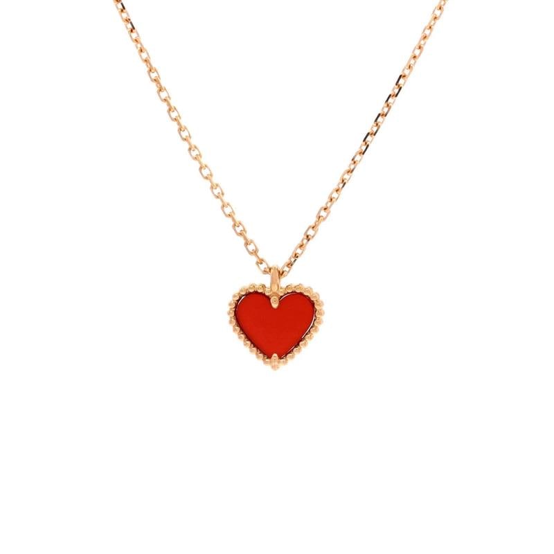 Van Cleef & Arpels Sweet Alhambra Heart Pendant Necklace 18K Rose Gold: Condition: Pre-owned - Good,Brand: Van Cleef & Arpels,Main Stone: Carnelian,Metal: 18K Rose Gold,Metal Purity: 18K,Style: Pendant,Type: Necklace,Color: Rose Gold,Material: 18K Rose Gold, Carnelian