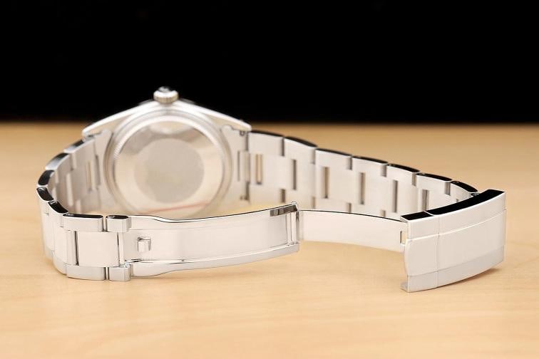 ROLEX MENS DATEJUST 16014 BLUE DIAL 18K WHITE GOLD BEZEL STAINLESS STEEL WATCH - 10
